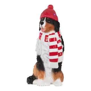 Home Accents Holiday 2.5 ft. Christmas Bernese Mountain Dog with LED Lights 23DK01018 - The Home ... | The Home Depot