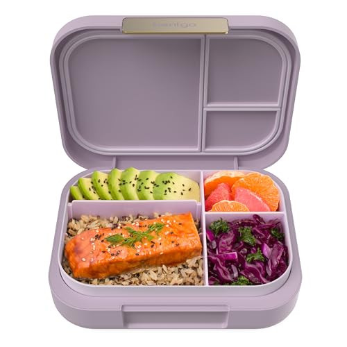 Bentgo Modern - Leak-Resistant Bento Lunch Box For Adults, Teens, & Larger Appetites; Reusable BPA-Free Meal Prep Container with 3 or 4 Compartments, Dishwasher/Microwave Safe; 44oz (Orchid) | Amazon (US)