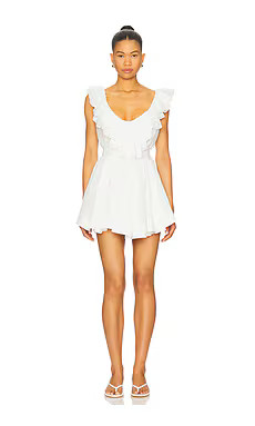 Mirror Palais Colette Babydoll Dress in White Rose from Revolve.com | Revolve Clothing (Global)
