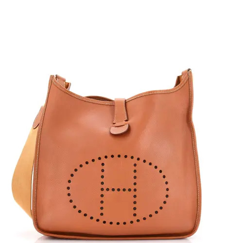 Pre-Owned Hermes Evelyne Bag Gen I Courchevel PM in Metallic Gold at Nordstrom, Size Small | Nordstrom