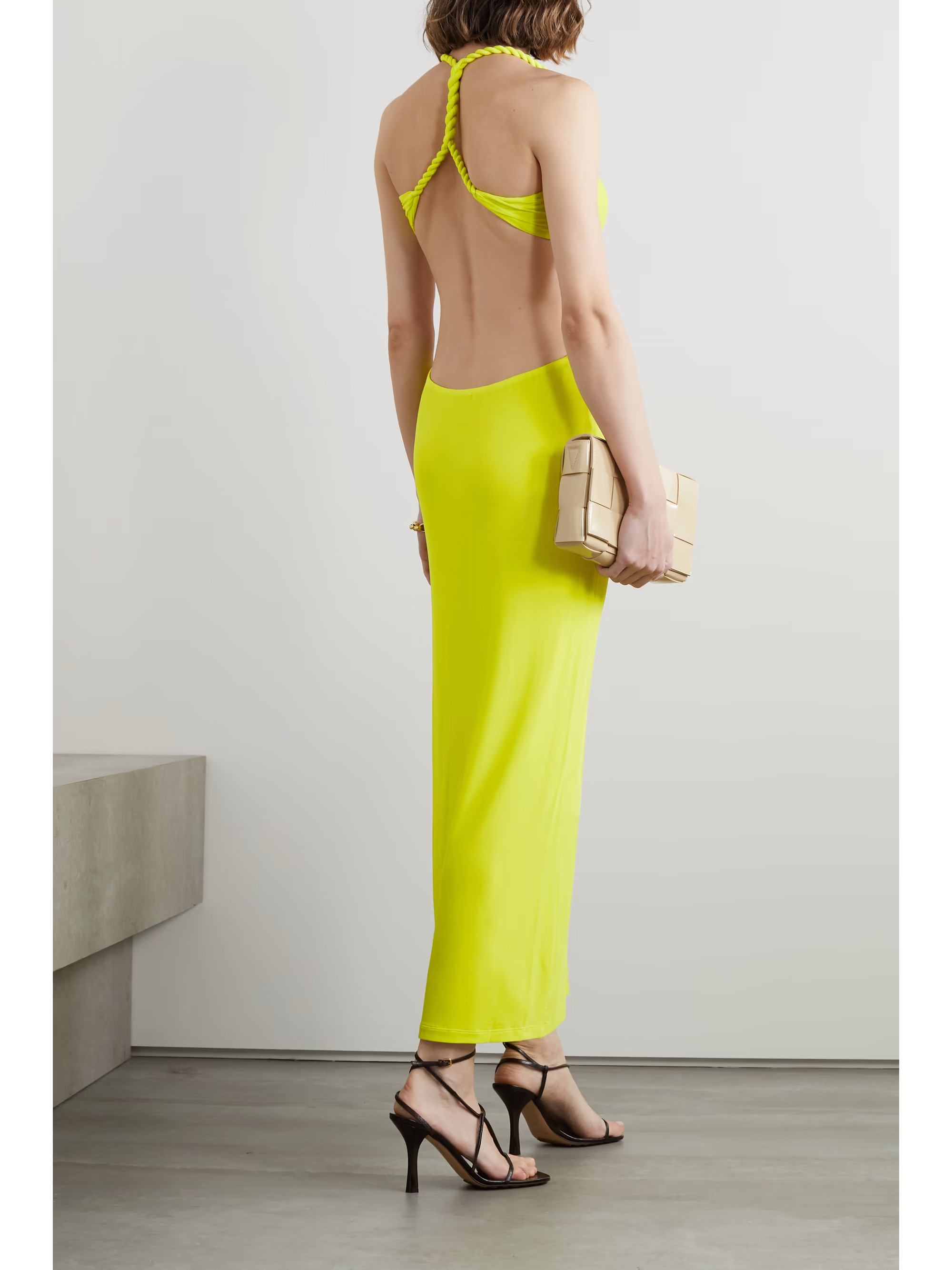 Rope-trimmed open-back cady midi dress | NET-A-PORTER APAC