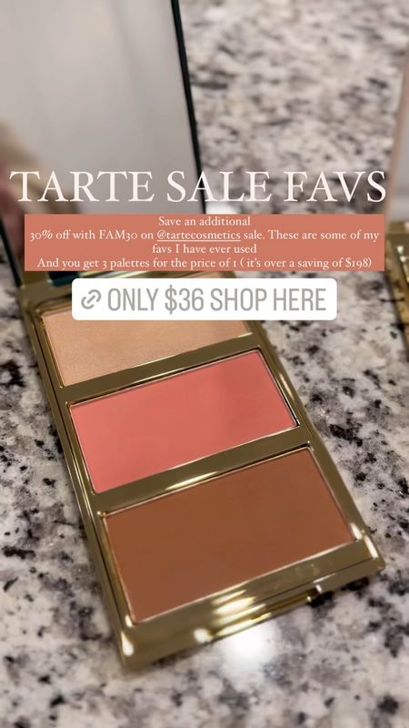 Tarte sale - code FAM30 - blush bronzer and highlight sets - makeup must haves - pallets buy 2 get one sale 

#LTKsalealert #LTKxSephora #LTKVideo