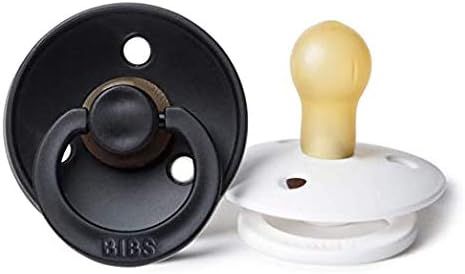 BIBS BPA-Free Natural Rubber Baby Pacifier | Made in Denmark (Black/White, 0-6 Months) 2-Pack | Amazon (US)