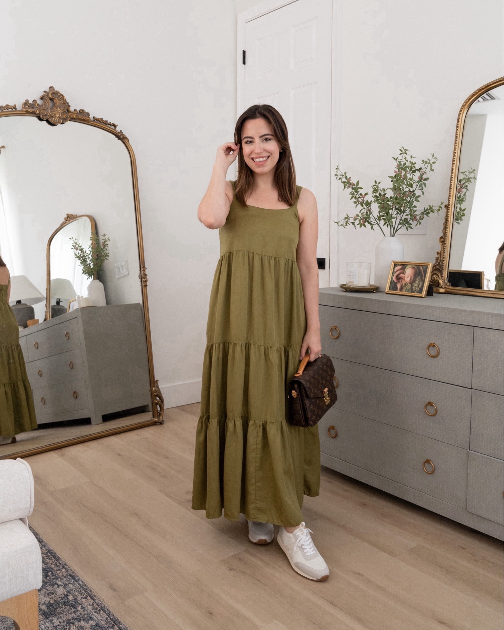 green tent dress Green Floral Tent Dress