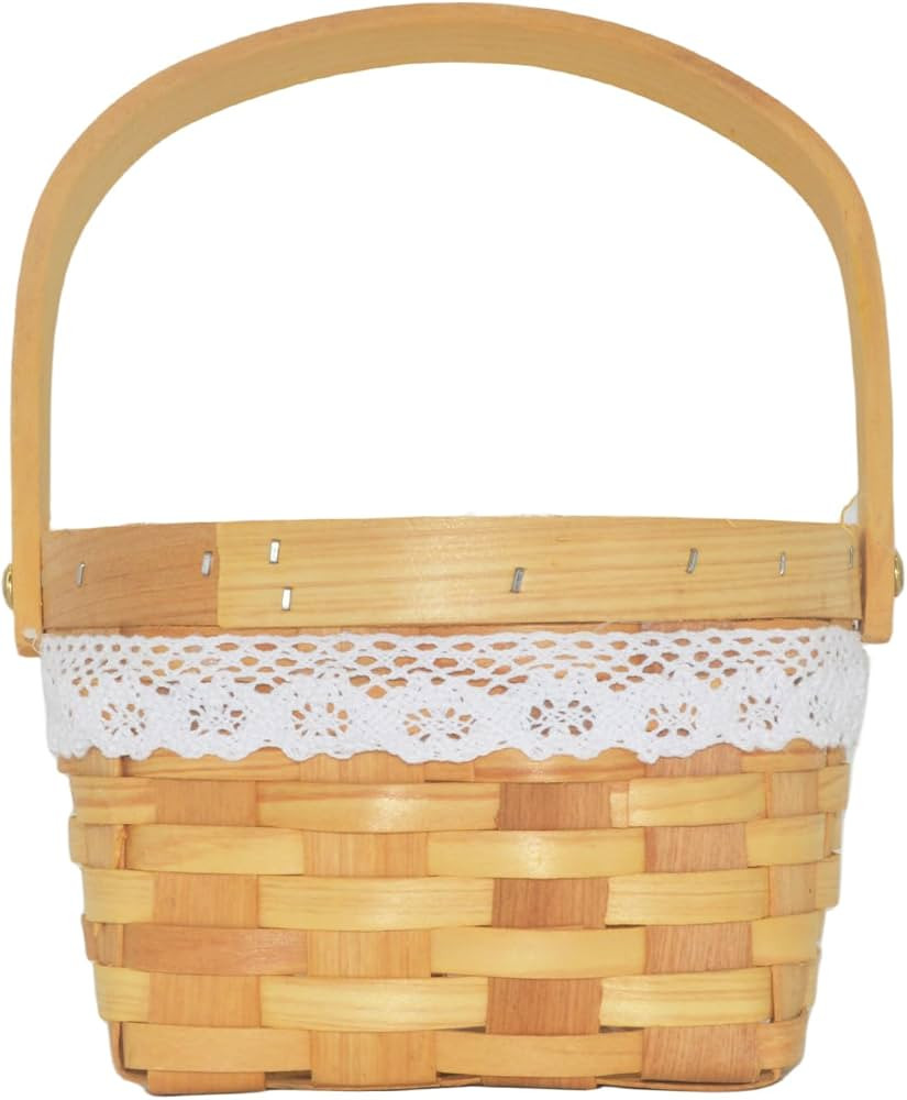 Flower Girl Basket Wooden Flower Basket Woven Flower Basket,Wedding Flower Girl Basket And Home D... | Amazon (US)