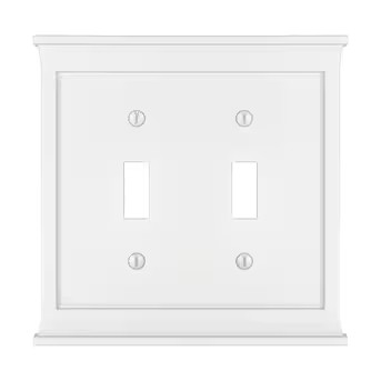 allen + roth Capitol 2-Gang Standard Size White Composite Wood Indoor Toggle Wall Plate | Lowe's