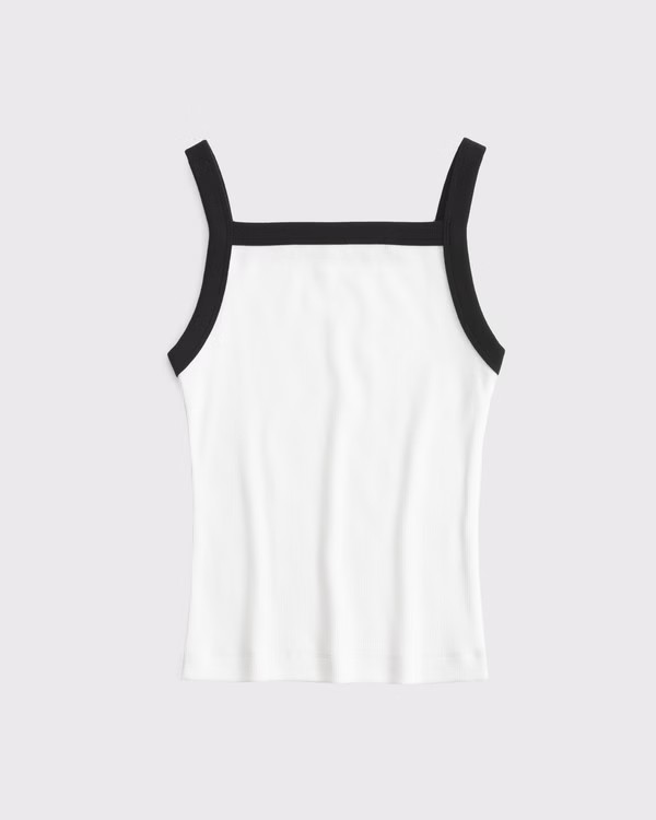 Straight Neck Rib Tank | Abercrombie & Fitch (US)