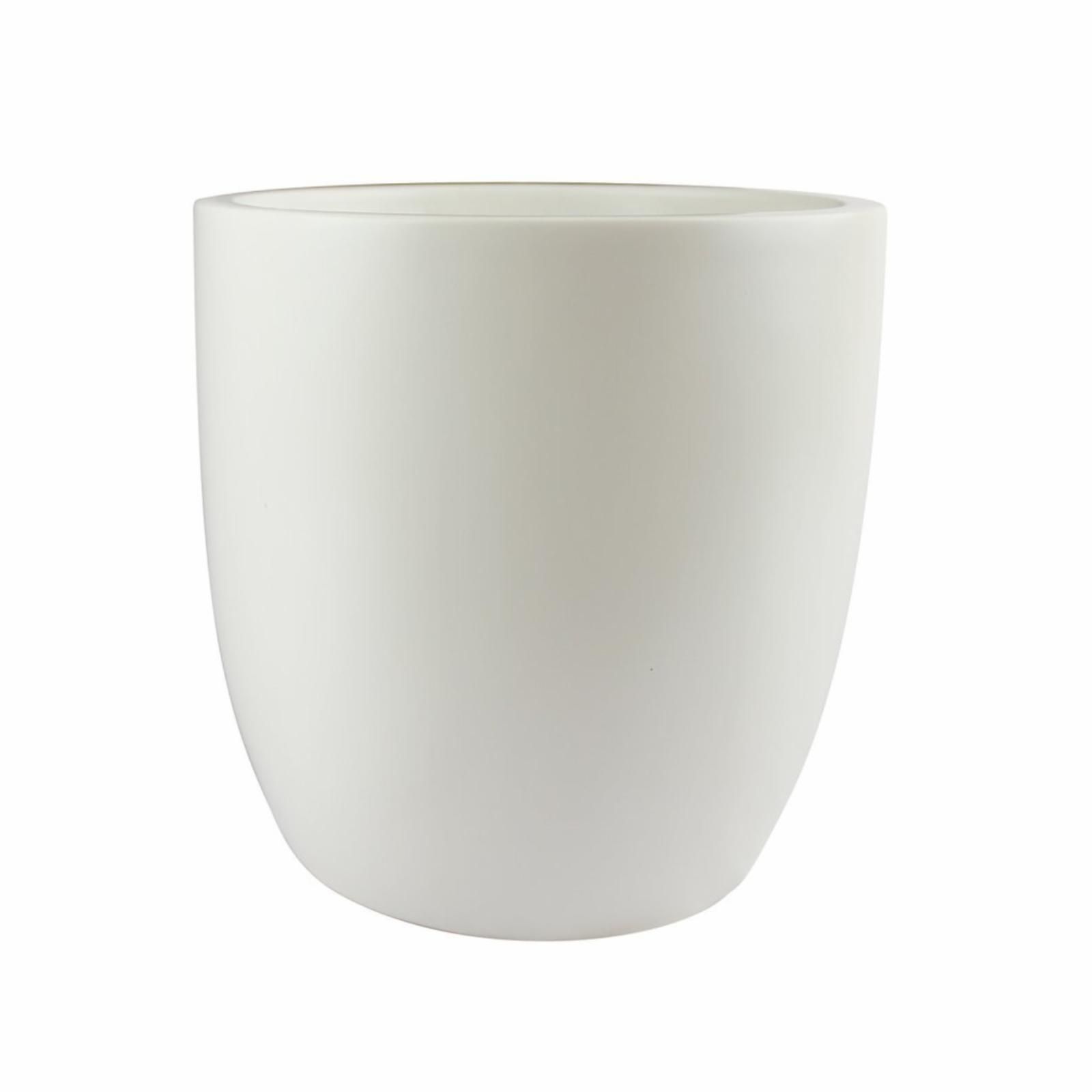 Root and Stock Napa Round Cylinder Fiberglass Planter White | Hayneedle