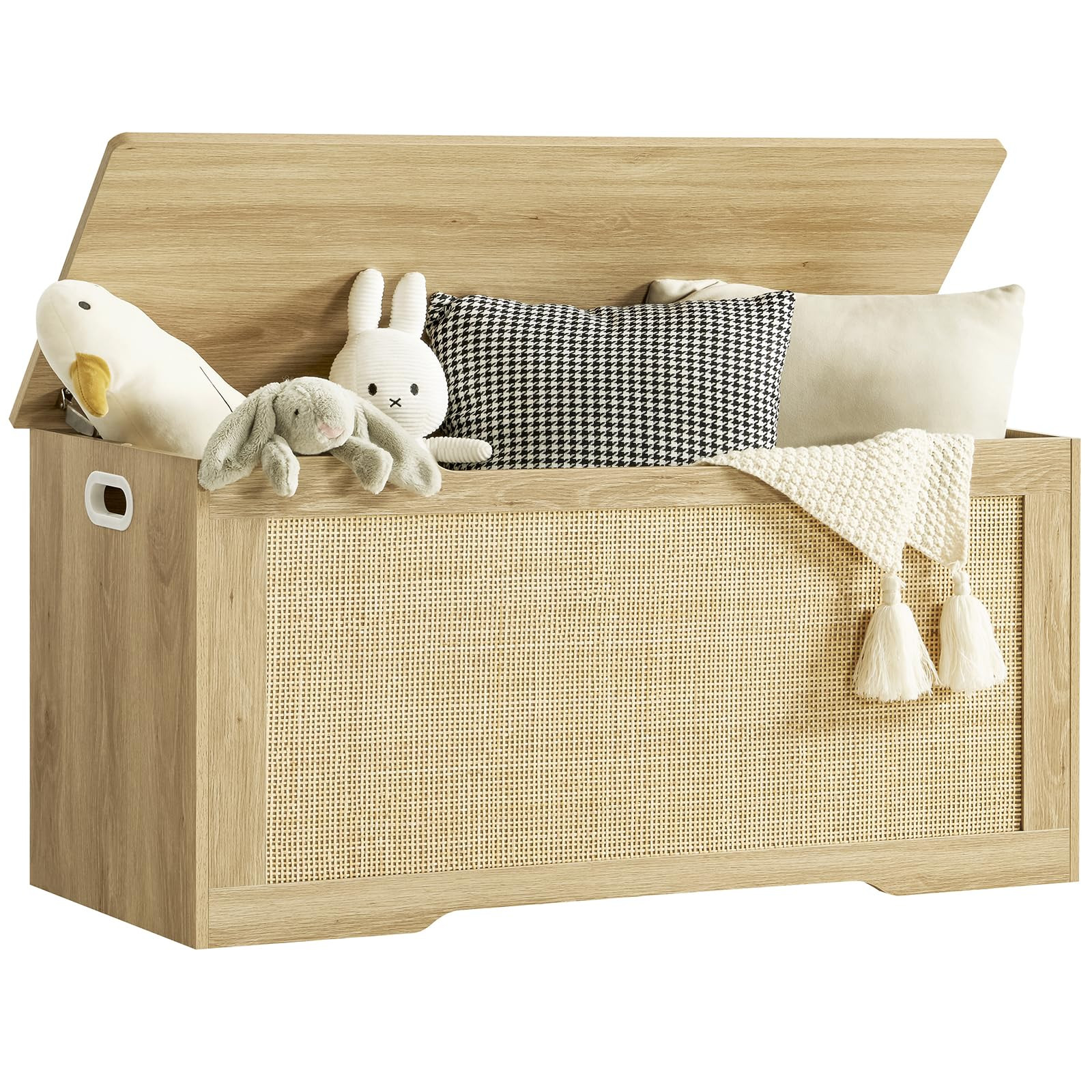 usikey 39.4” Storage Chest, Toy Box with 2 Safety Hinges, Rattan Storage Bench with Storage, To... | Amazon (US)