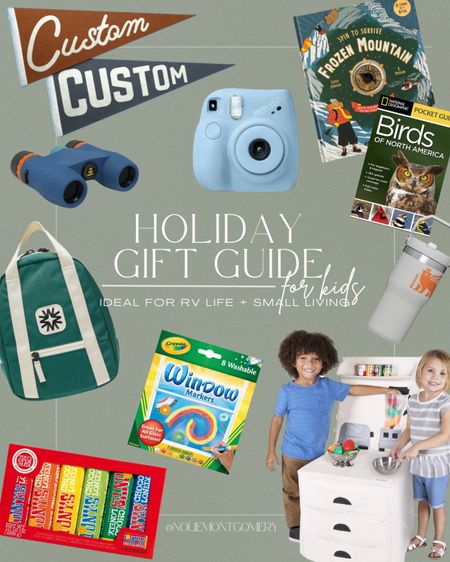 Gift Guide for Kids | RV life and small living friendly! 

Custom felt flags, custom filled banners, and stacks Polaroid, camera for kids, field guide books, National Geographic books for kids, homeschool gifts, homeschooling for kids, Montessori gifts for kids, Montessori toys,  Stanley cup for kids, kid’s Stanley cup, window markers, walker family goods backpack, Tony’s chocolate, Popohver kitchen set, small gifts for kids, clutter free gifts, butterfly wings for kids, butterfly cape, board games for kids, art supplies.

#LTKkids #LTKHoliday #LTKGiftGuide