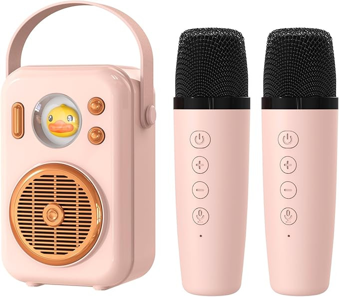 Birthday Present Idea, DOSS Mini Karaoke Machine with 2 Microphones, 4 Magic Sound Effects, Cute ... | Amazon (US)