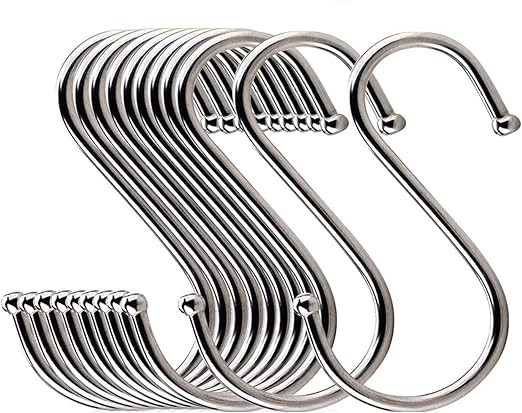 Lysas 20-Pack Round S Shaped Hooks Hangers for Kitchen, Bathroom, Bedroom and Office | Amazon (US)
