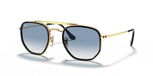 Ray-Ban Unisex RB3648M The Marshal II Hexagonal Sunglasses, Gold/Clear Gradient Blue, 52 mm | Amazon (US)