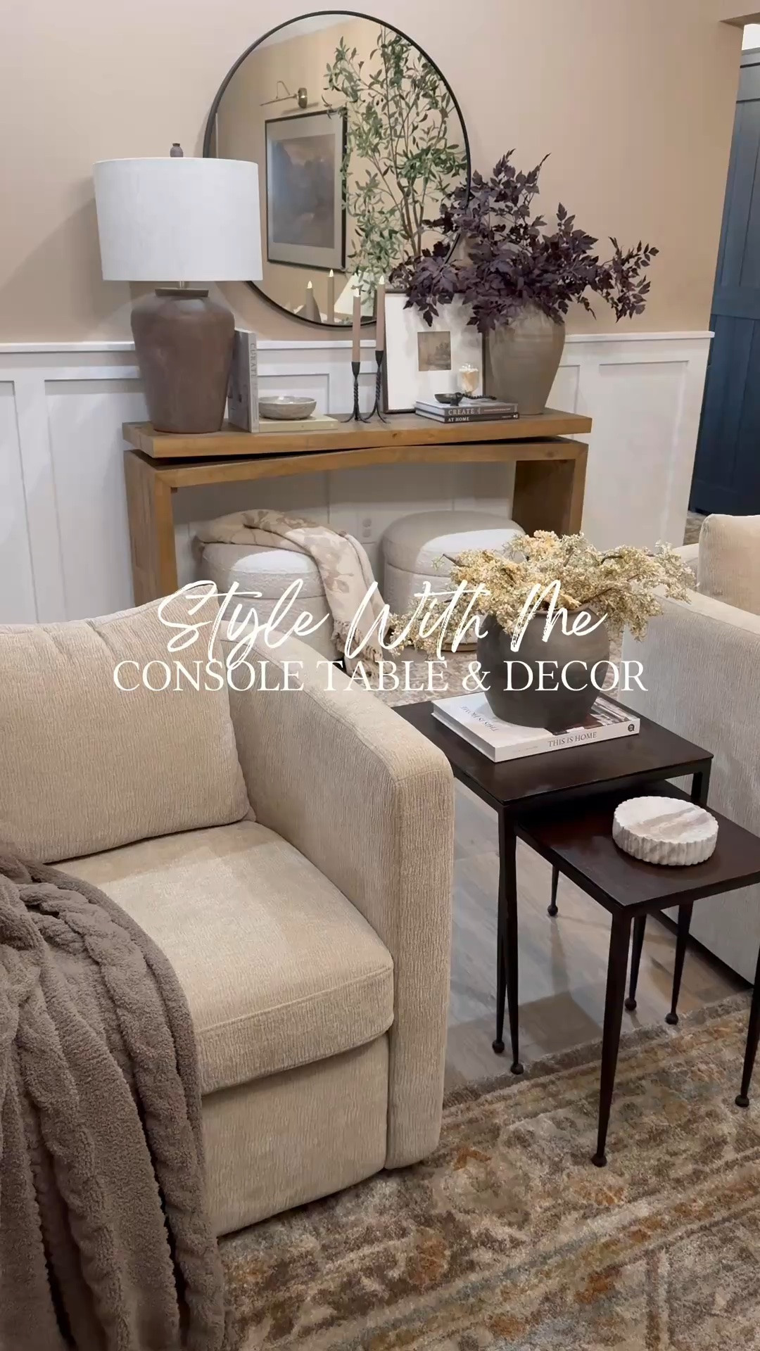 Soft, cozy, and so perfectly styled ✨

This living room refresh is all about warm neutrals and layered texture — from the sculptural table lamp to the oversized vase moment and those boucle ottomans tucked underneath for extra seating (and hidden storage!). The nesting tables add the perfect sleek contrast and make the space feel both functional and elevated.

Follow @farmtotablecreations on Instagram for more cozy home finds and everyday styling inspiration.

#livingroomdecor #consoledecor #nestingtables #homedecor #neutralhome #tablelamp #vase #ottoman #coffeetabledecor #livingroomfurniture #pillows #rugs

#LTKSeasonal #LTKSaleAlert #LTKHome
