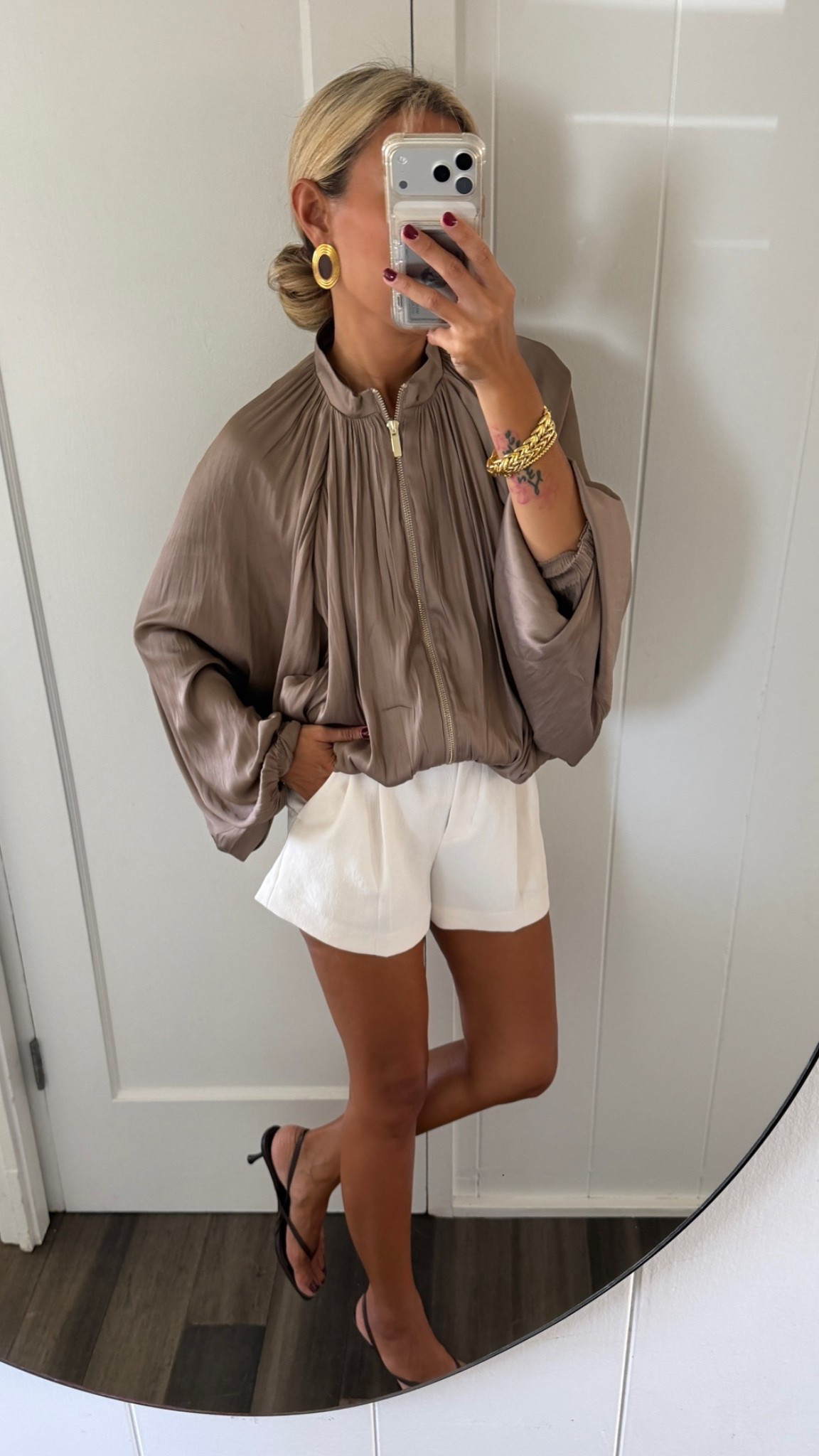The prettiest ZARA jacket! So well-made! These shorts are a major staple in my closet. It’s fancy, never wrinkles, not see through, and a totally helpful piece. My shoes are exactly like my THE ROW. I’ve used my Row sandals too too many times, they’re so worn.  I needed a fresh pair. THESE ARE GREAT. 

Xs jacket, size 0 short in shorts. True to size shoes.

#LTKPetite #LTKOver40 #LTKSeasonal