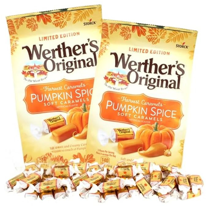 Sweetzo Limited Edition Werthers, Fall Pumpkin Spice Soft Caramel Candies- 8.57 Ounces (Pack of 2... | Amazon (US)