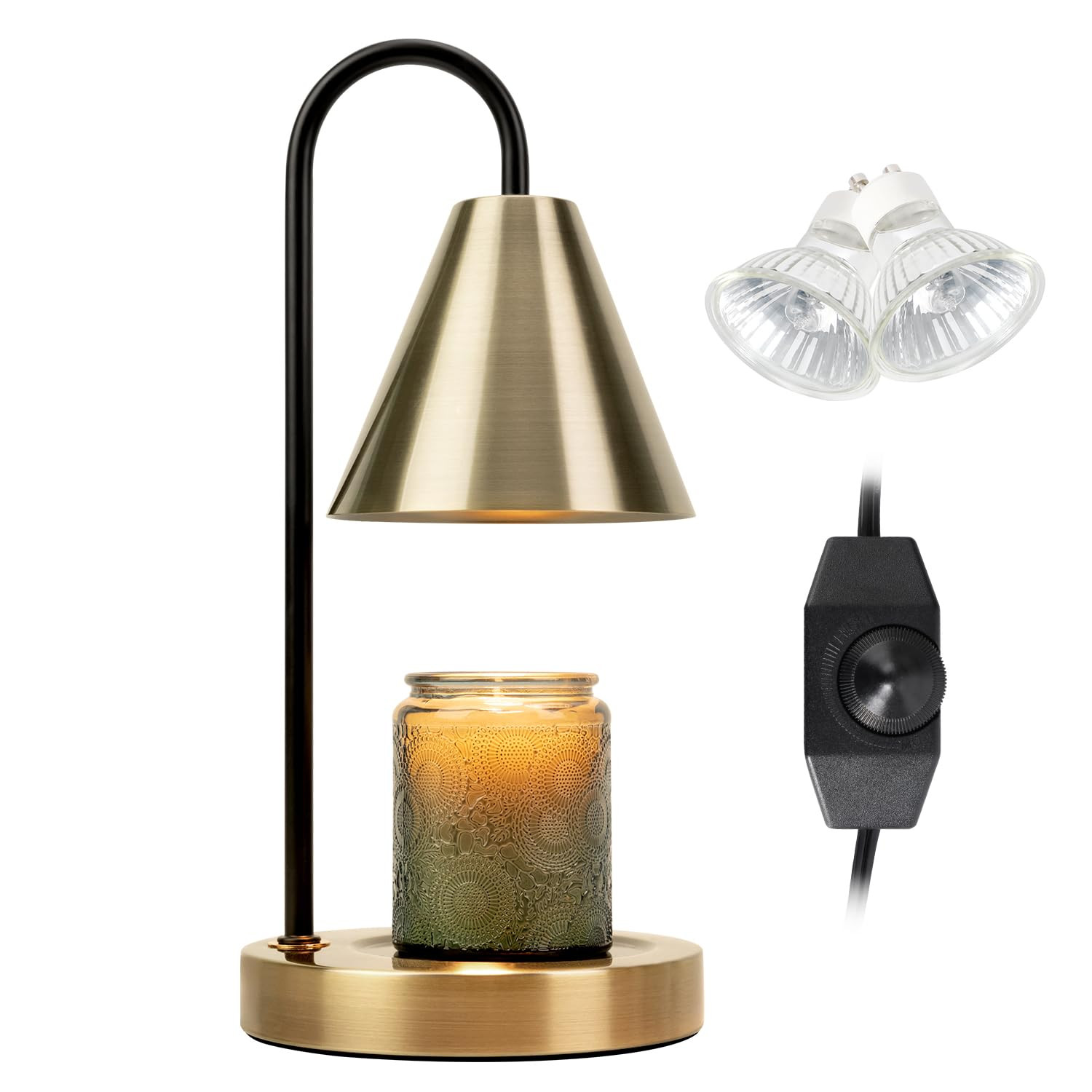 Candle Warmer Lamp,Electric Candle Warmer with Dimmable Light,Scented Wax Melter,No Smoke,Compatible with Various Jar,with 2 Light Bulbs,Home Decor-Bronze | Amazon (US)
