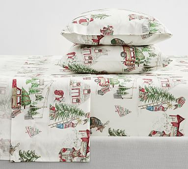 Beary Christmas Percale Sheet Set | Pottery Barn (US)