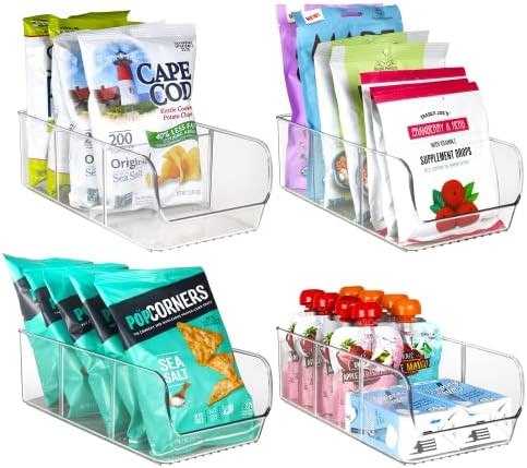 Food Organizer for Pantry– 3 Compartment Organizer for Kitchen Cabinet with Removable Dividers ... | Amazon (US)