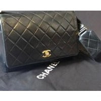 CHANEL Timeless Lambskin Quilted And Vertical Quilt CC Flap Shoulder Bag 90s Rare | Etsy (US)
