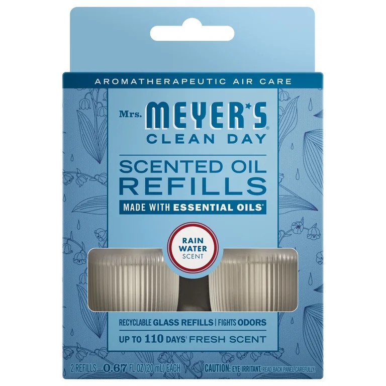 Mrs. Meyer's Clean Day Premium Scented Oil Plug-In Diffuser, Air Freshener Refills - Rain Water- ... | Walmart (US)