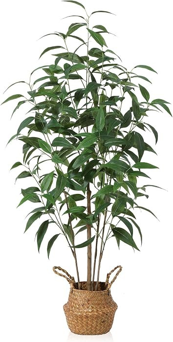 Artificial Eucalyptus Tree,4Ft Tree Fake Plant in Pot for Home and Office Decor,Potted Faux Plant... | Amazon (US)