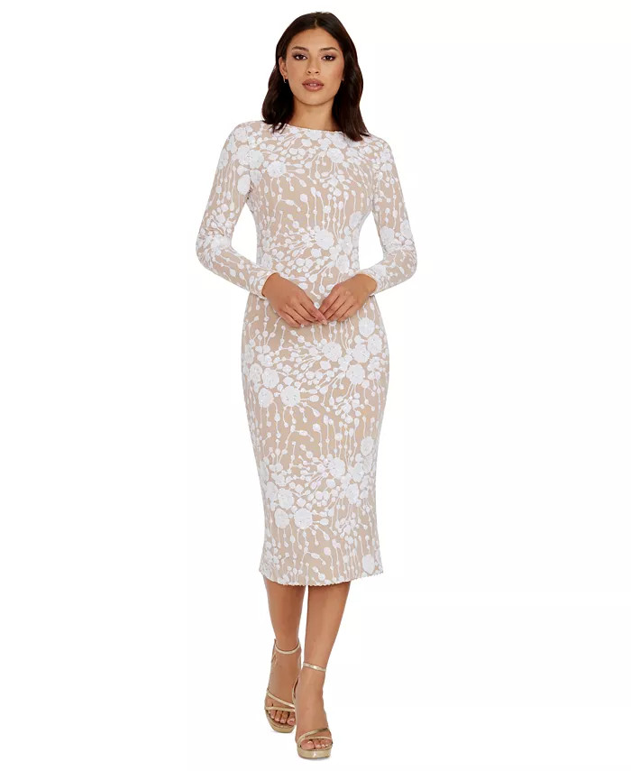 Dress the Population Women's Sequined Bodycon Midi Dress - Macy's | Macy's