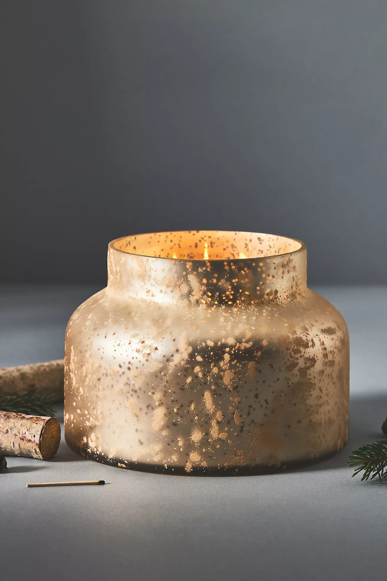 Capri Blue Giant Volcano Gold Glass Jar Candle | Anthropologie (US)