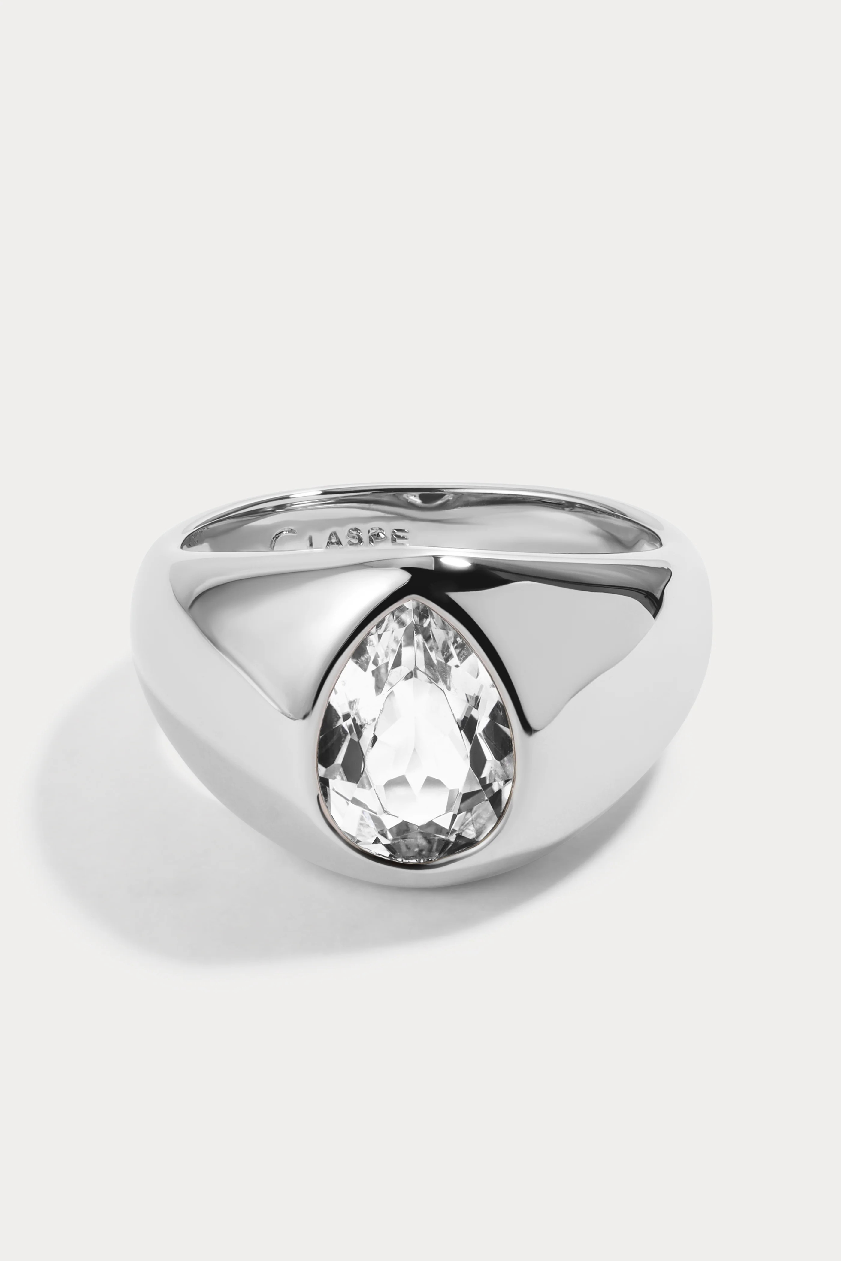 White Topaz Elene Pear Signet | Lili Claspe