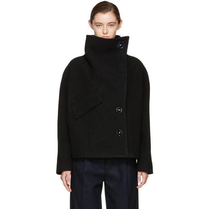 Acne Studios Black Chessa Coat | SSENSE 