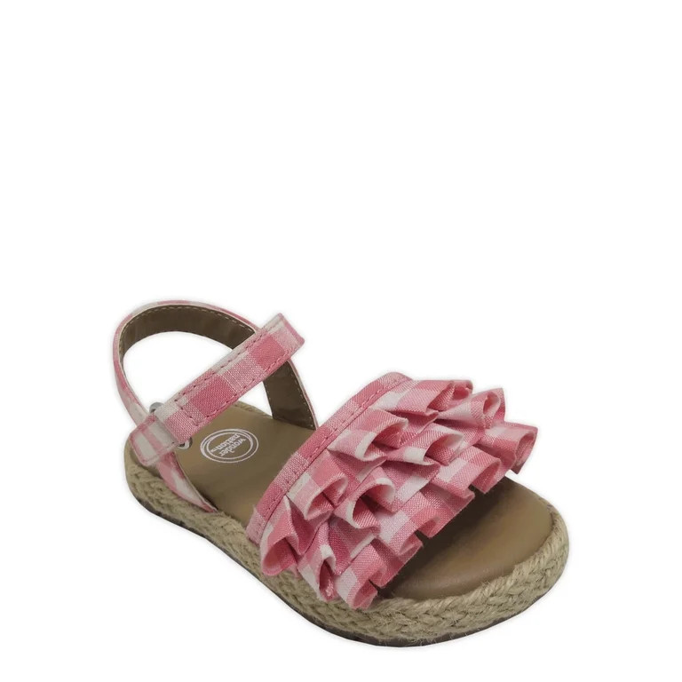 Wonder Nation Baby Girls Gingham Sandal, Sizes 2-6 | Walmart (US)