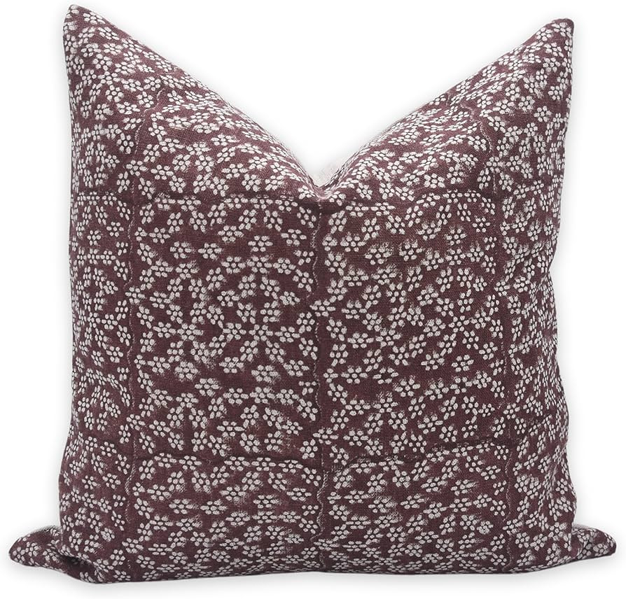 Fabritual Thick Linen Throw Pillow Cover, Outdoor Pillow with Handloom Print, Sustainable Handmad... | Amazon (US)