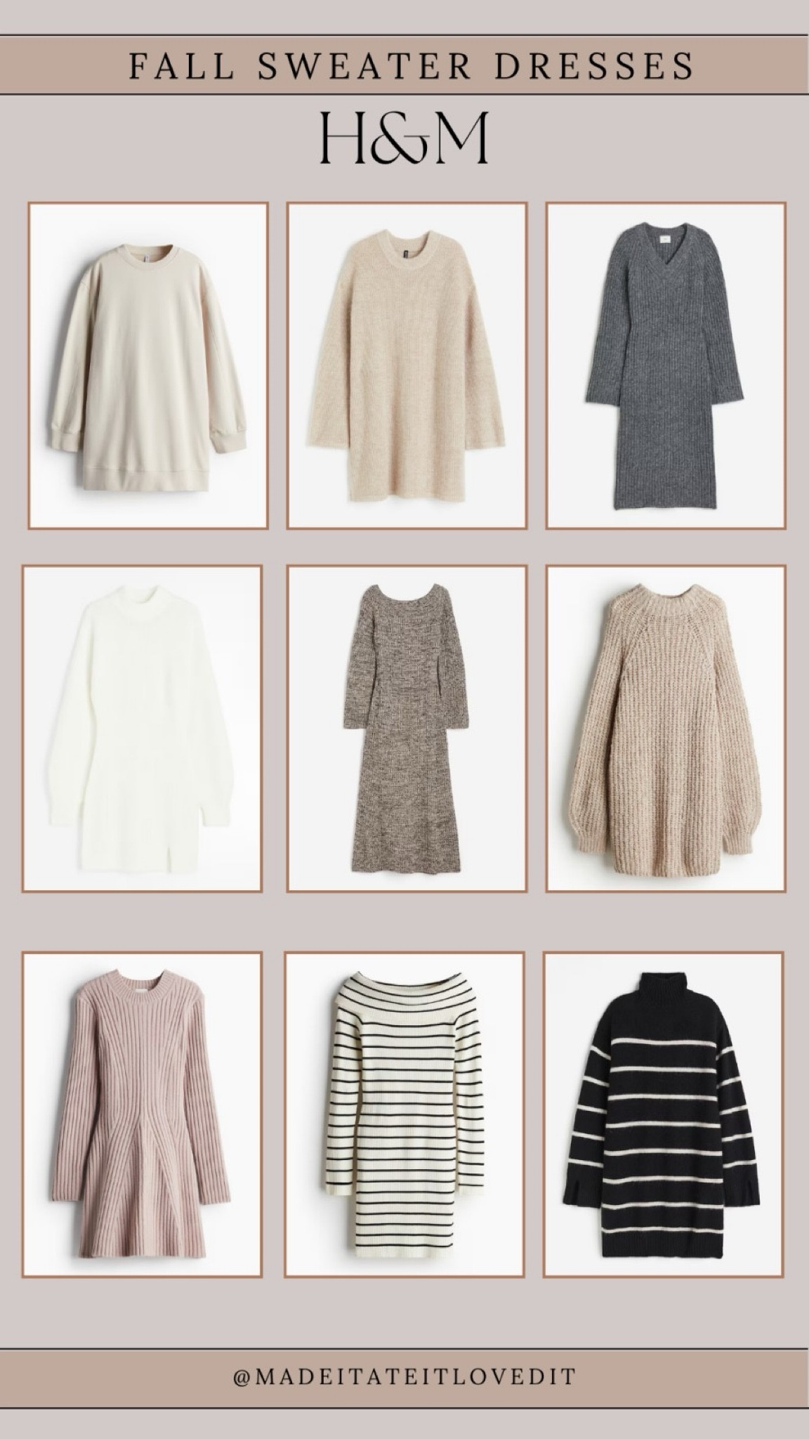 Cozy up this season in H&M's fall sweater dresses. The perfect blend of warmth and style, these dresses are your go-to for effortless autumn outfits.

#HM #FallFashion #SweaterDress #AutumnStyle #CozyLooks #FallWardrobe #HMStyle

#LTKStyleTip