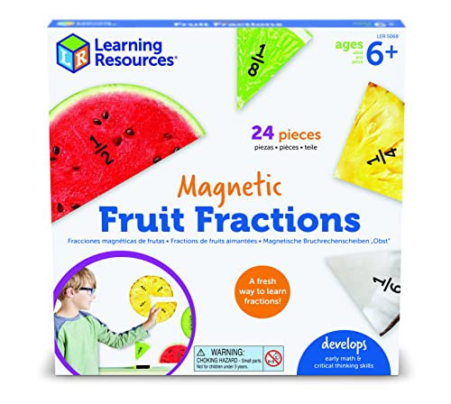 Learning Resources Magnetic Fruit Fractions - Math Manipulatives, Addition and Subtraction, Math Games, Fractions for Kids, Montessori Games, Classroom Must Haves, Teacher Supplies | Amazon (US)