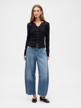 High Rise Horseshoe Crop Jeans | Gap Factory