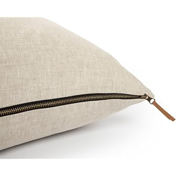 Cali and Ricky Lightweight 100% Slub Linen Decorative Throw Pillow Cover with Exposed Vintage Loo... | Amazon (US)