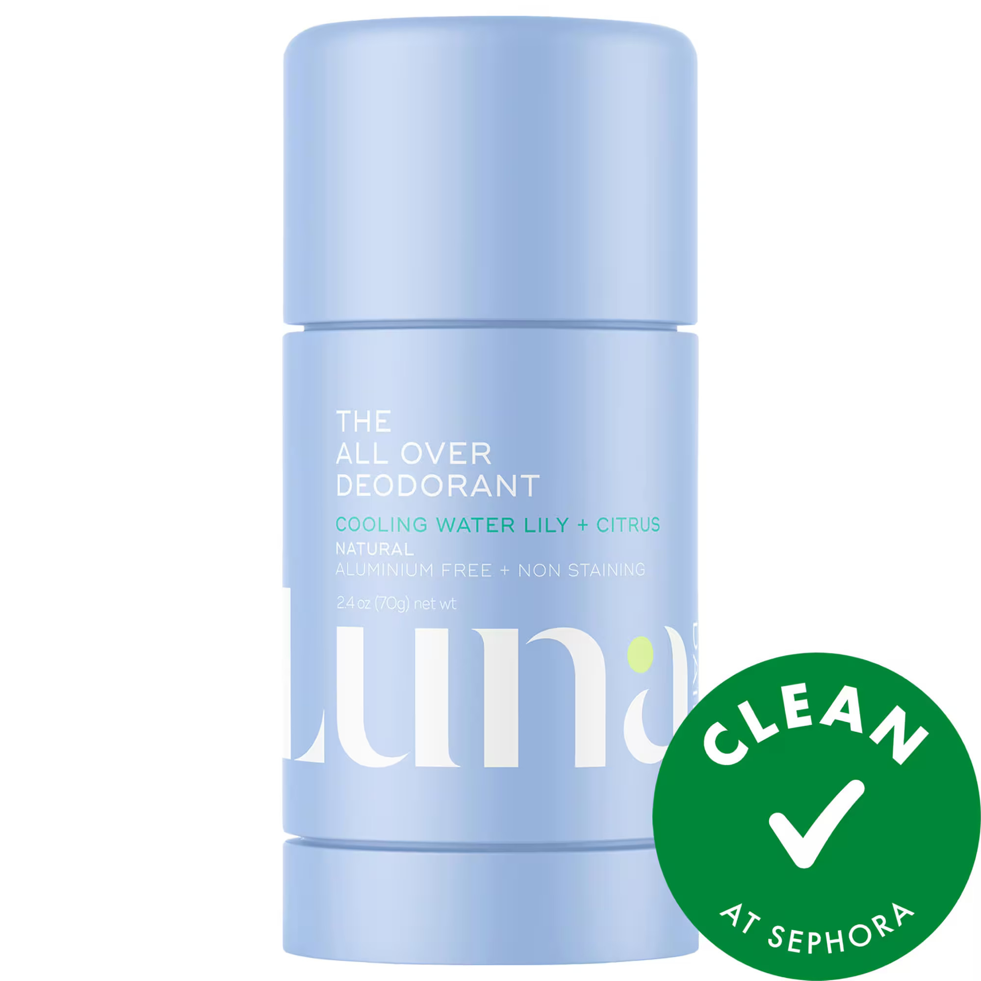 Luna Daily The Cooling All Over Deodorant - Extra-strength, Natural, Non-Staining, Aluminum Free Body Deodorant Stick 2.5 oz/70g | Sephora (US)