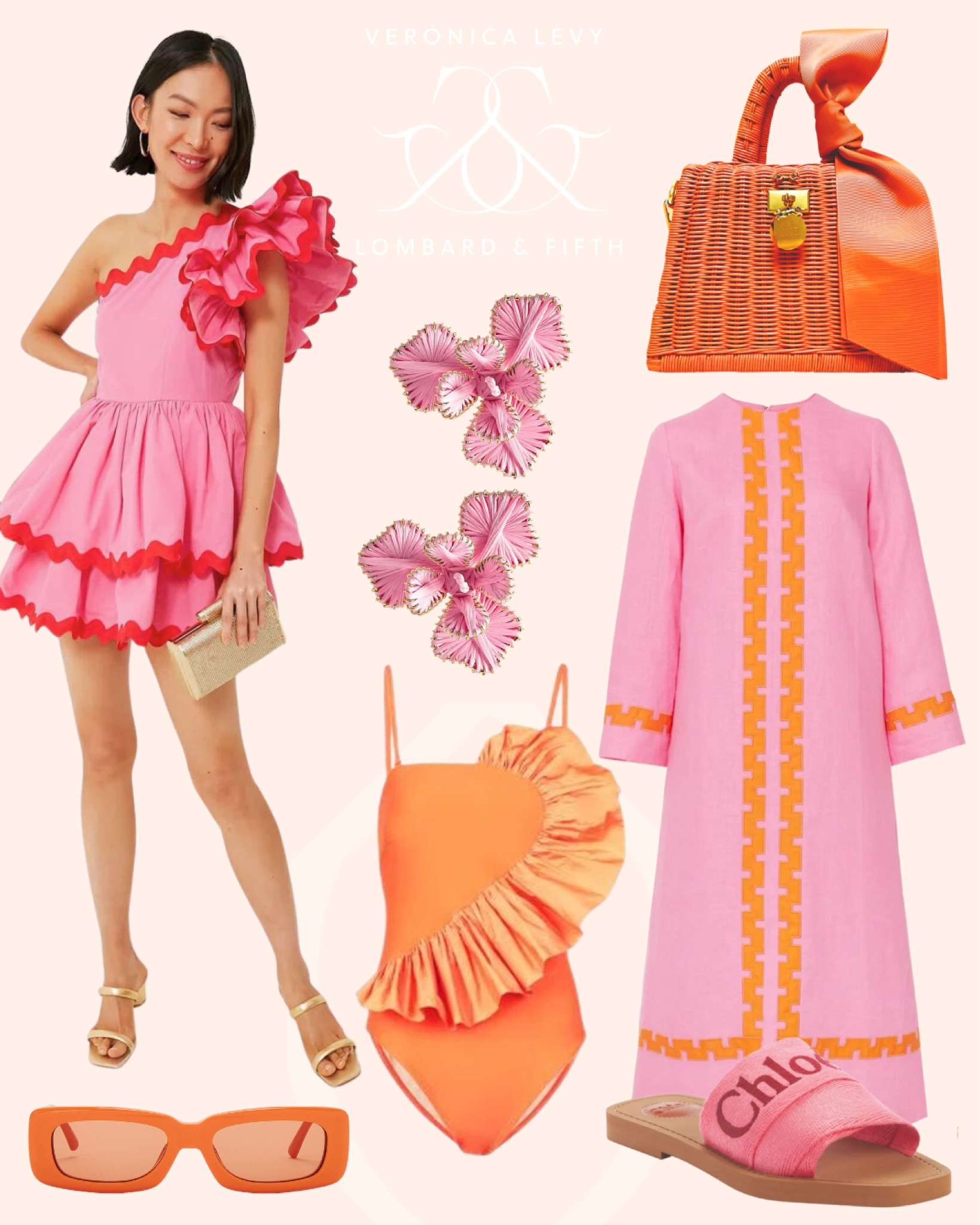 Pink and orange summer resort wear favorites. Tuckernuck. Celia B. Mme.Mink. 

Statement swimsuit. Kaftan dress. Orange sunglasses. Woven bag. Raffia pink earrings  

#LTKitbag #LTKtravel #LTKshoecrush