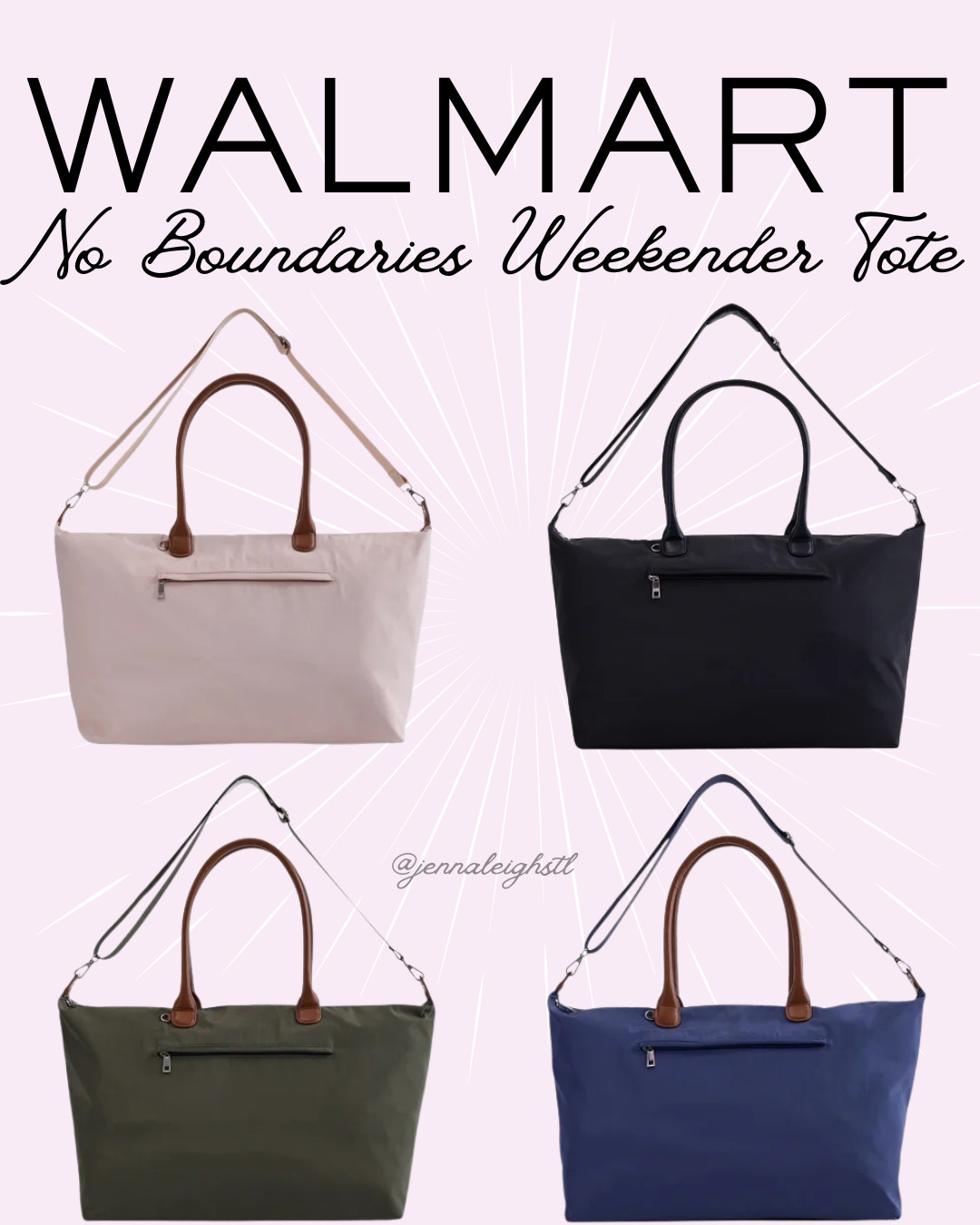 New Walmart arrival. These No Boundaries Weekender Tote Bags are such a fun find, and I am loving all the color options. 

 #LTKMidsize #LTKTravel