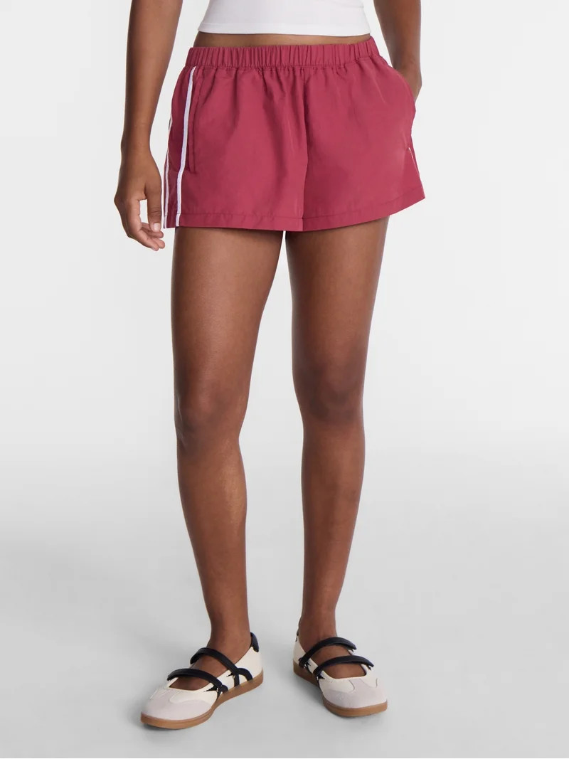 No Boundaries Nylon Track Shorts, 2'' Inseam, Women's XXS-XXL | Walmart (US)