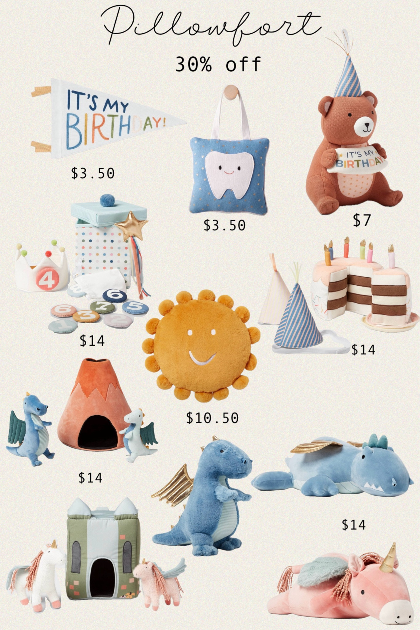 Pillowfort 30% off during Target Circle week!! The cutest collection. Birthday Crown Kids' Interactive Kit Pillowfort / Kids' Birthday Cake Interactive Play Set Pillowfort / Kids' Tooth Fairy Pillow Blue - Pillowfort / Dragon Interactive Play Plush Set - Pillowfort / Plush Milestone Bear - Pillowfort 

#pillowfort #pillow #nursery #kids #baby #babyshower #gift #birthday #toddler #target #sale #polacek

#LTKxTarget #LTKbaby #LTKkids
