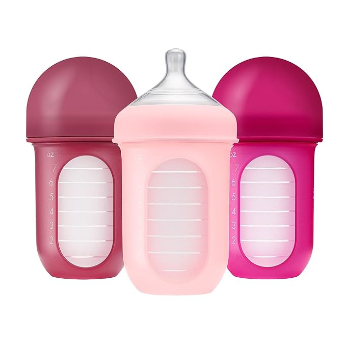 Boon Nursh Reusable Silicone Baby Bottles with Collapsible Silicone Pouch Design - Everyday Baby ... | Amazon (US)