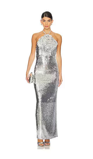 Lilium Gown in Silver | Revolve Clothing (Global)