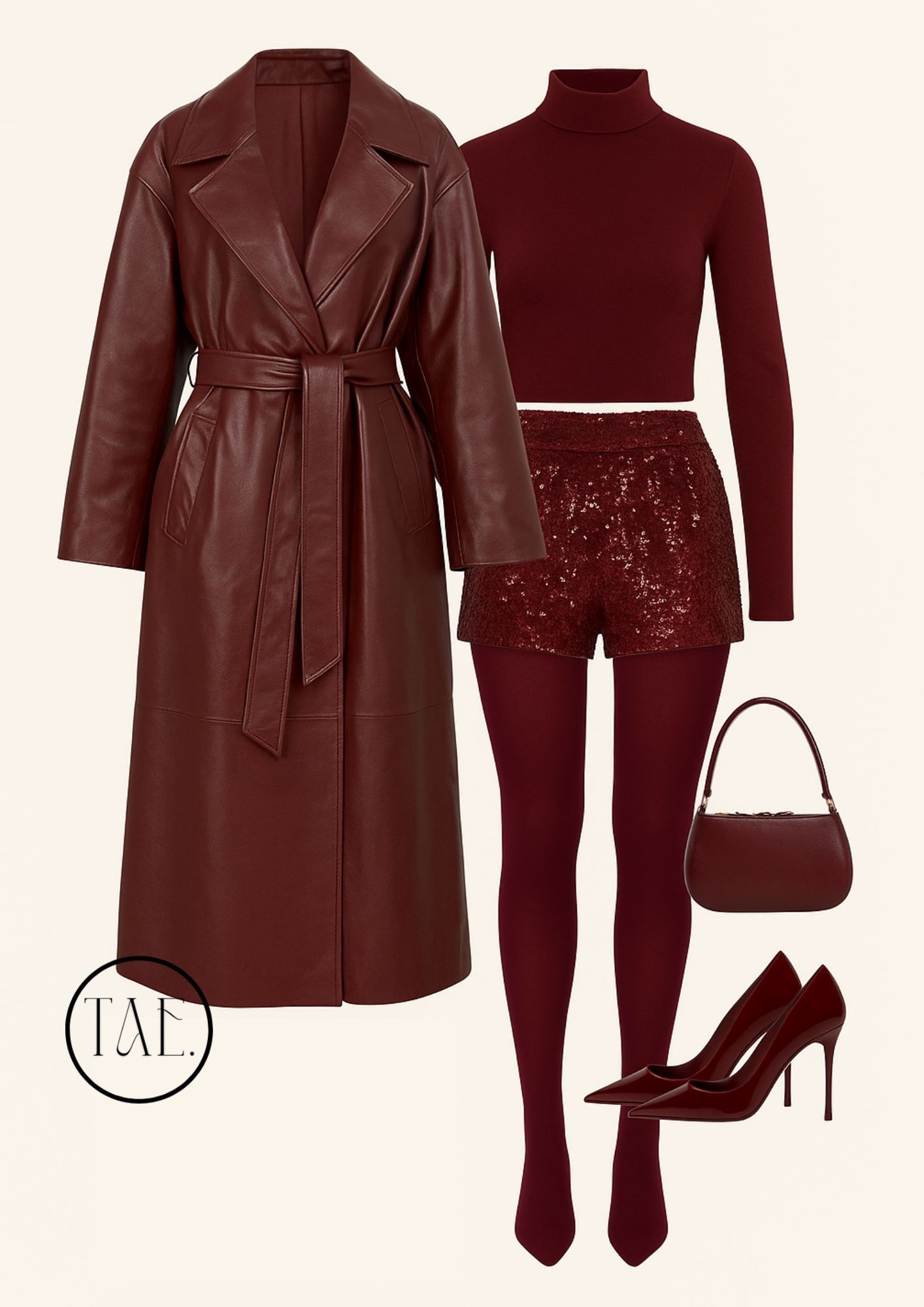 ✨ Burgundy Chic ✨
This all-burgundy moment is the ultimate luxe fall aesthetic—rich tones, sleek layers, and that perfect mix of cozy + glam. From the leather trench to the sequined shorts and pointed-toe heels, it’s giving effortless sophistication. Pair it with a structured mini bag and tights for a polished, head-turning outfit.

👜 Shop the full look & my favorite fall staples linked below! #BurgundyOutfit #FallOutfitIdeas #FallAesthetic #CozyChicStyle #RomanticStyle #LuxuryStyle #FallWardrobe #EffortlessChic #PinterestInspired #FallFashionTrends #OOTDFall #LTKOutfits #LTKFallStyle #FallLayers #FallStyleInspo

#LTKSeasonal #LTKStyleTip