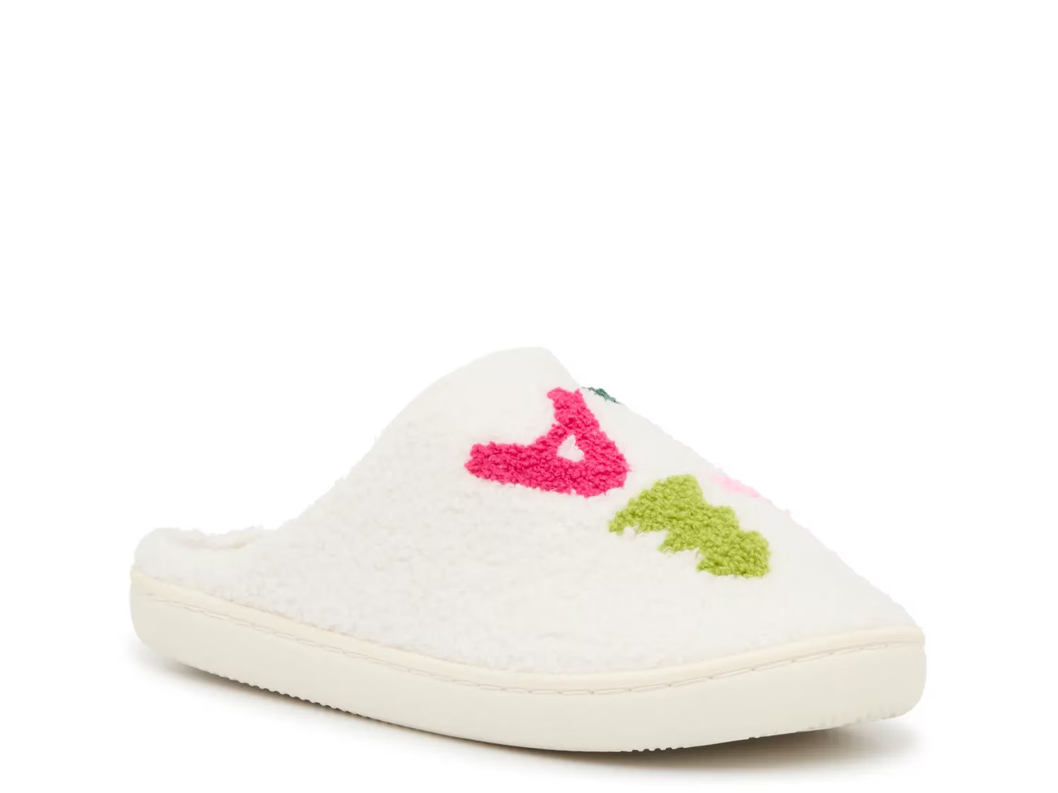Olivia Miller Holiday Fa La La Scuff Slipper | Women's | White | Size L | Slippers | DSW