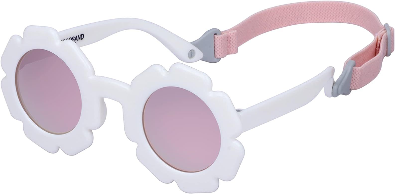 COCOSAND Baby Sunglasses with Strap Flower shape Frame UV400 Protection for for Infant Baby Toddl... | Amazon (US)