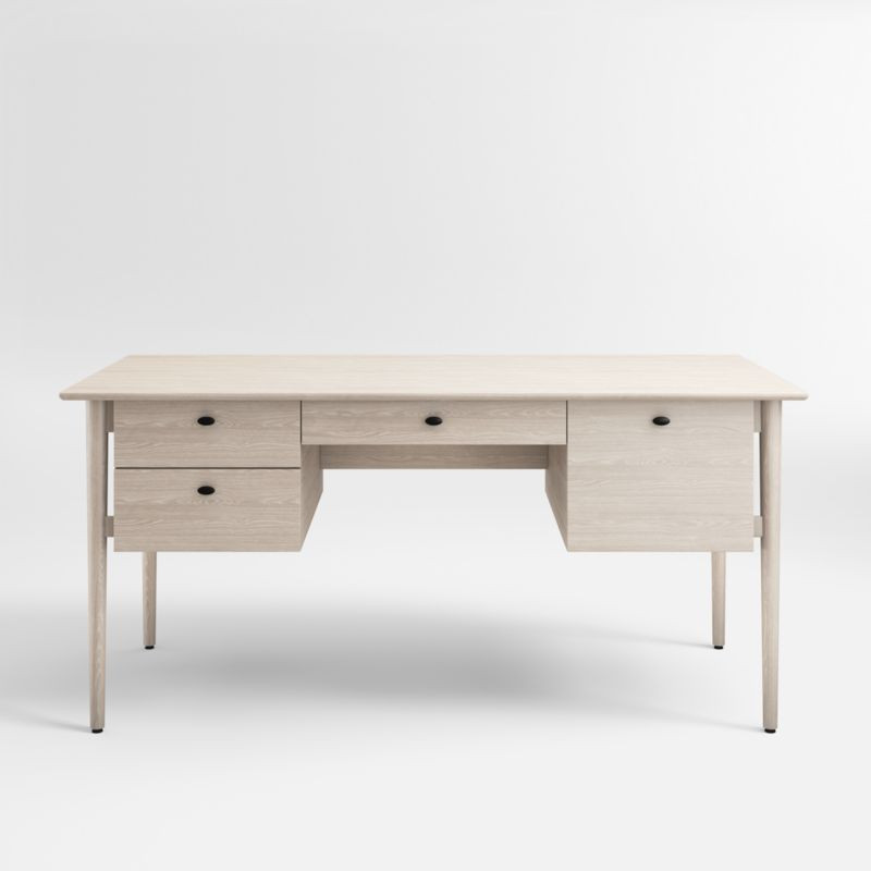 Kendall Pickled Oak Desk + Reviews | Crate & Barrel | Crate & Barrel