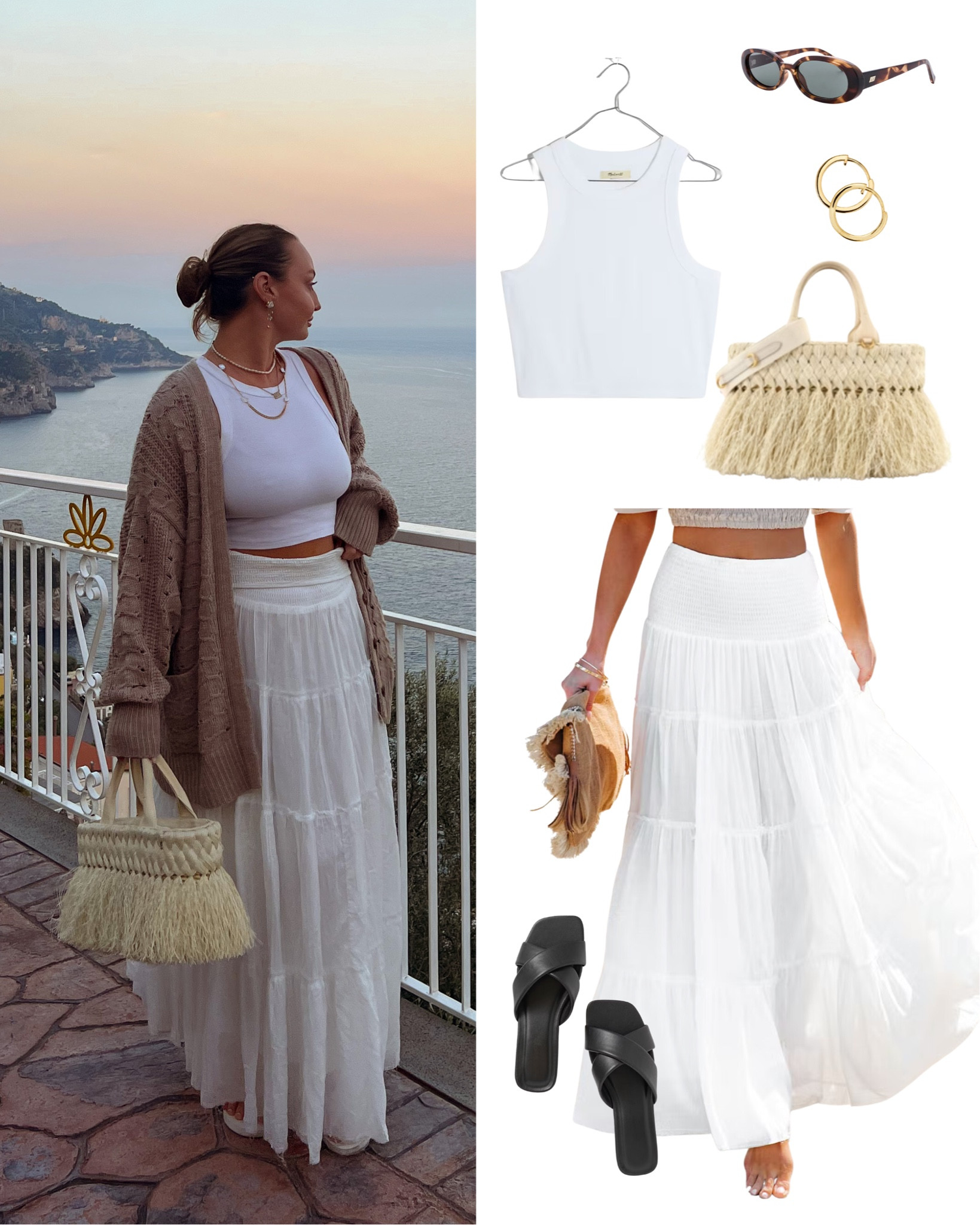 dinner in Italy ! 🍷🍝🇮🇹
white crop top - US 8
ruffle maxi skirt - L
black sandals - TTS
cardigan - L

#LTKFind #LTKSeasonal #LTKwedding