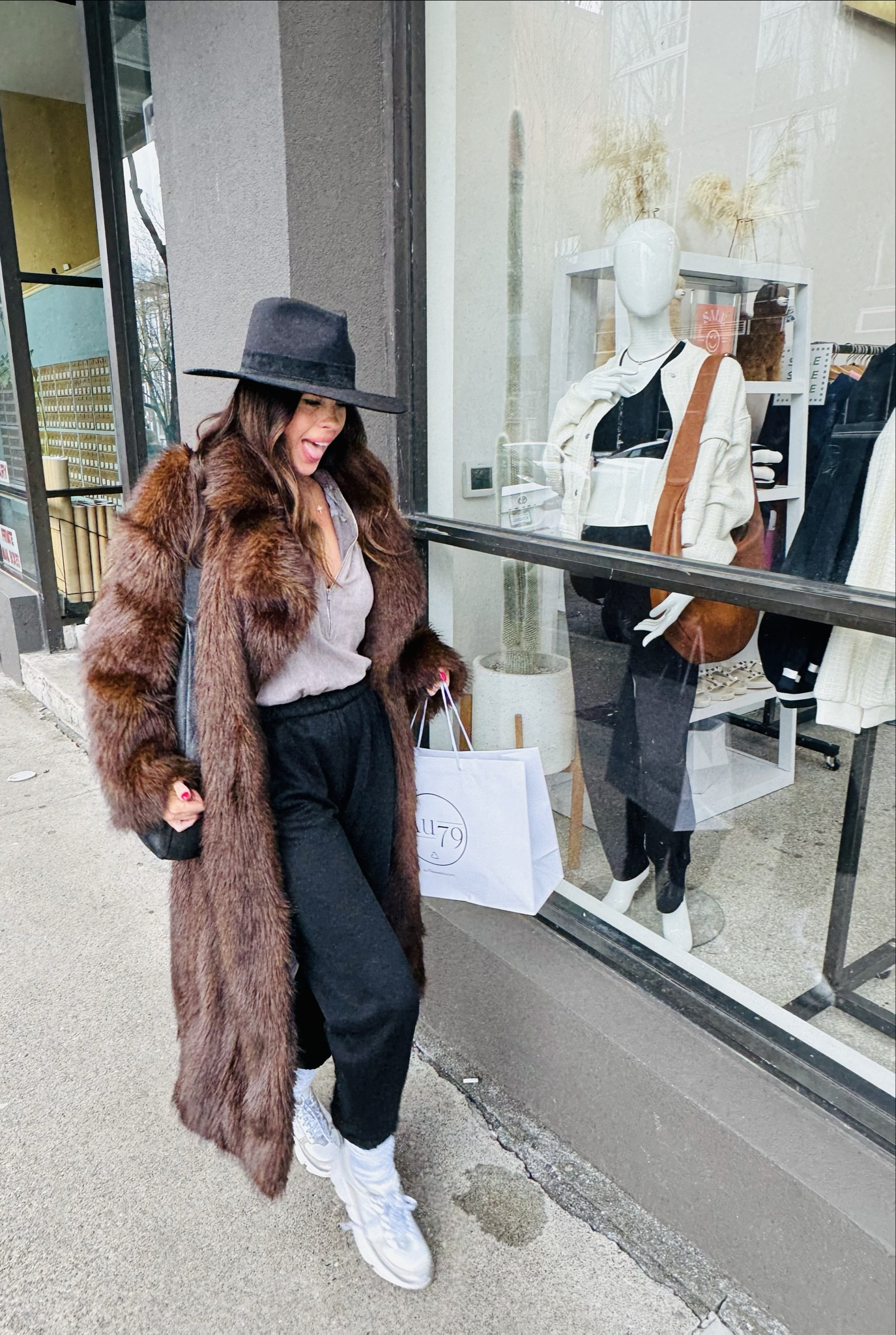 Who doesn’t wear sweatpants with fur jackets !? Let me show you how to be absolutely fabulous and comfortable all at the same time. Now it’s your turn! 
#citygirlchic #hatchic 

#LTKstyletip #LTKover40
