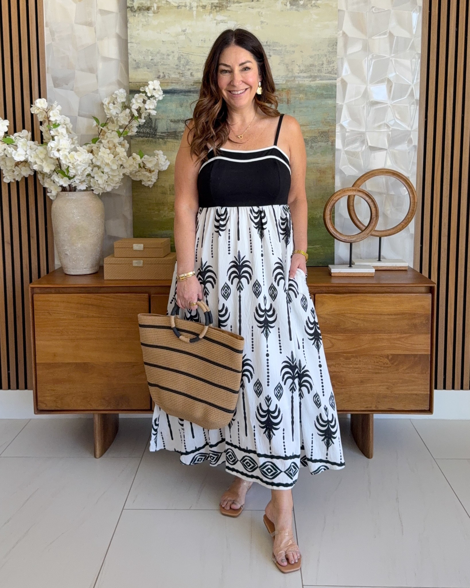 
Amazon resort beach vacation dress wearing in large - true to size 

Linked similar jewelry - strapless bra wearing 38D runs true to size 



#LTKOver40 #LTKSeasonal #LTKMidsize